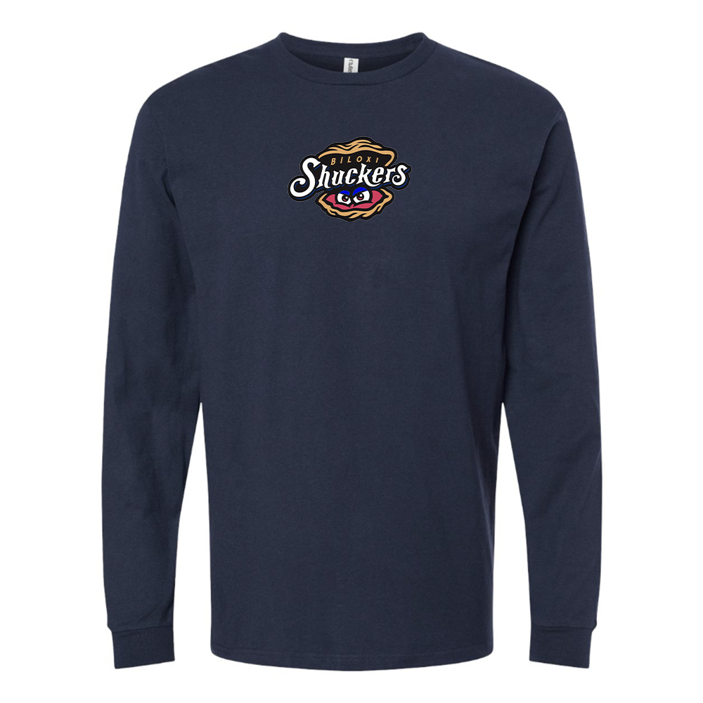 Youth Biloxi Shuckers Logo Cotton Long Sleeve T-Shirt