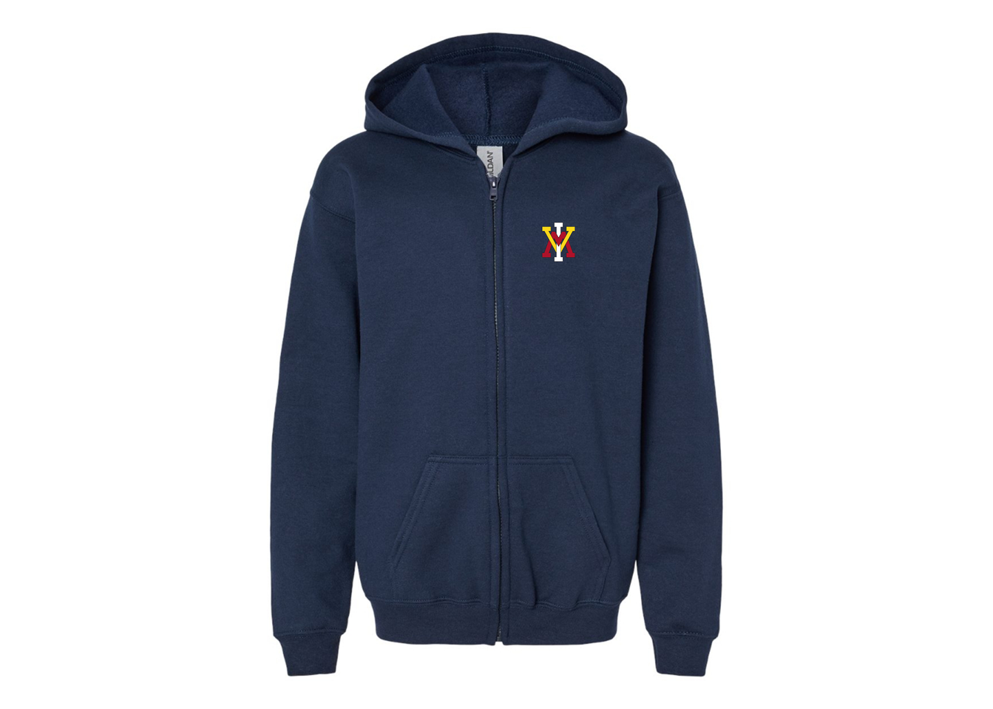 Gildan Heavy Blend Youth VMI Keydets Full Zip Hooded Sweatshirt