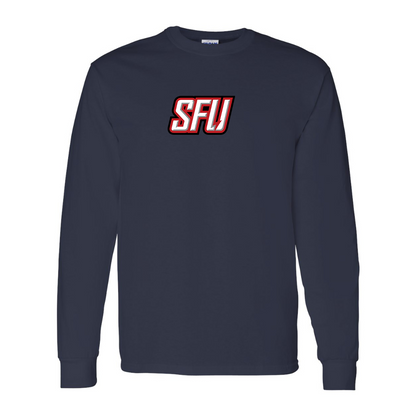 Men's Saint Francis Red Flash Logo Gildan Heavy Cotton Long Sleeve T-Shirt