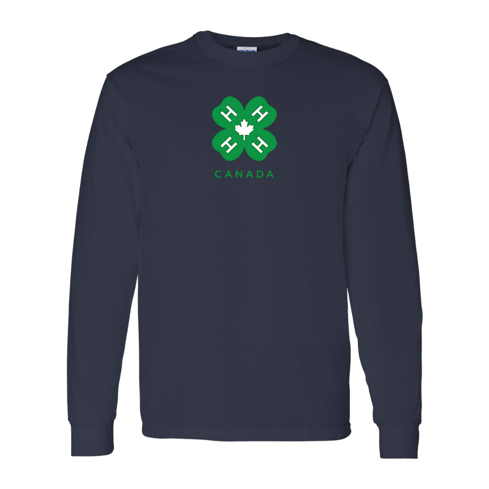 Men's 4H Canada Logo Gildan Heavy Cotton Long Sleeve T-Shirt