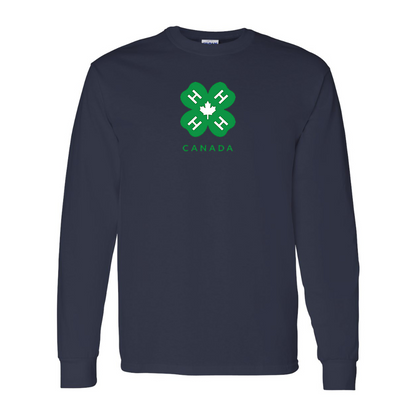 Men's 4H Canada Logo Gildan Heavy Cotton Long Sleeve T-Shirt