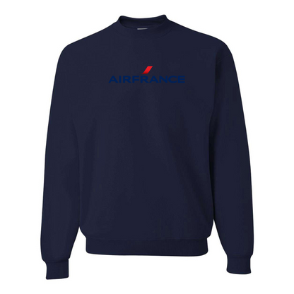 Men's Air France Logo JERZEES NuBlend Crewneck Sweatshirt