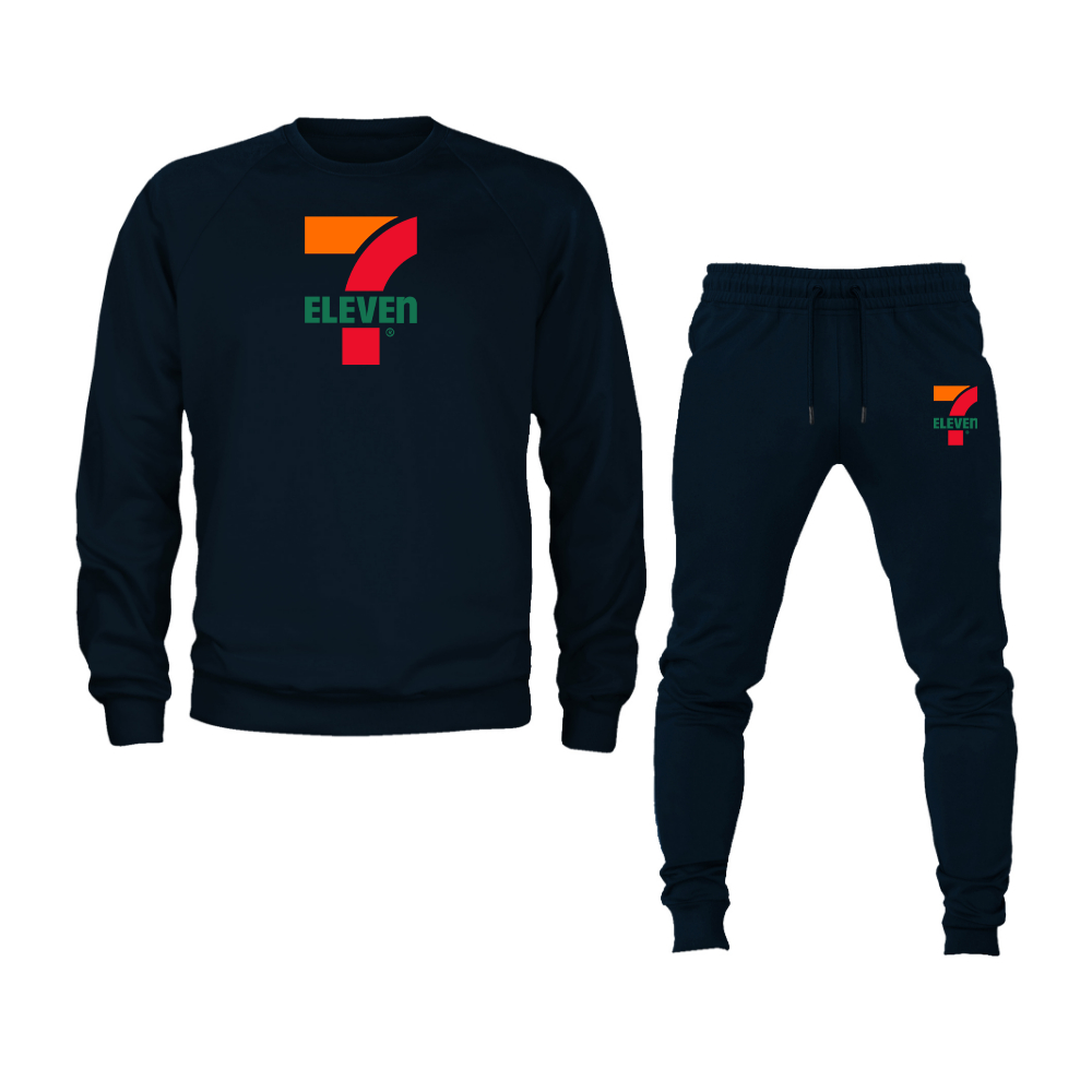 Men's 7 Eleven Logo Crewneck Sweatshirt Joggers Suit