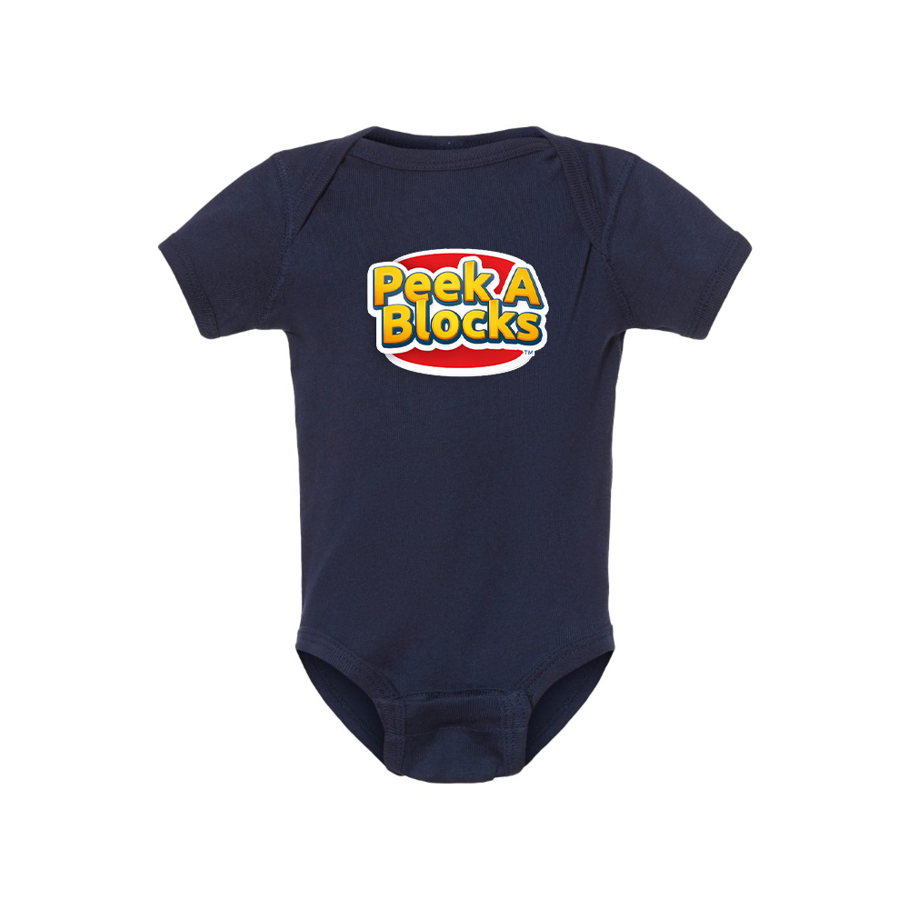 Peek A Blocks Logo Baby Romper Onesie
