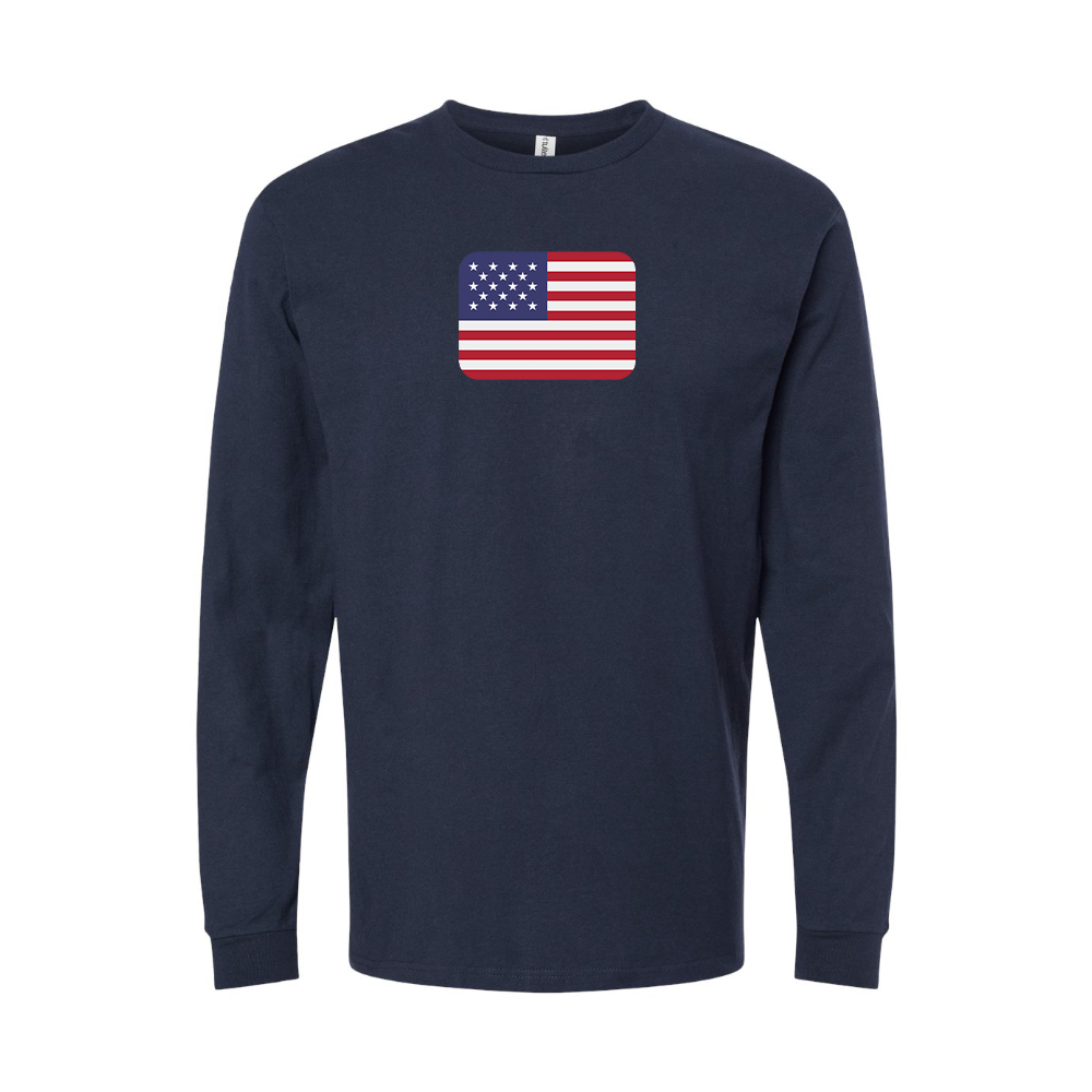 Men's American-Flag-Emoji Long Sleeve T-Shirt