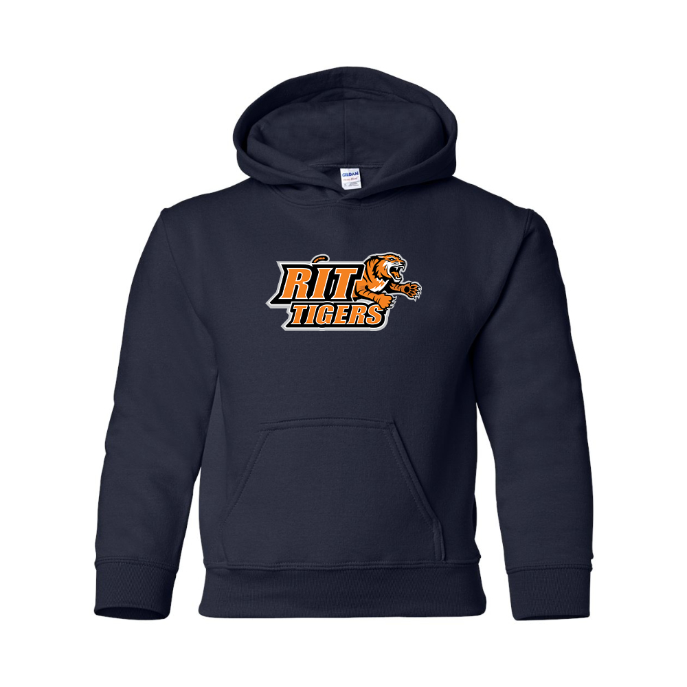 Youth RIT Tigers Logo Gildan Heavy Blend  Hooded Sweatshirt