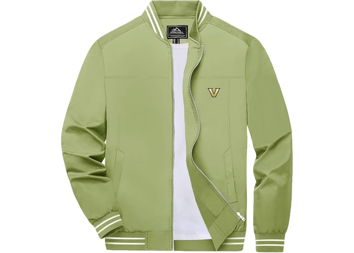 Men's Vanderbilt Commodores Lightweight Zip-Up Ribbed Collar and Cuffs Bomber Jacket