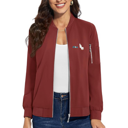 Women's Aflac Logo and Duck  Premium Bomber Jacket with Polished Detailing and Functional Sleeve Pocket Modern Luxury Outerwear