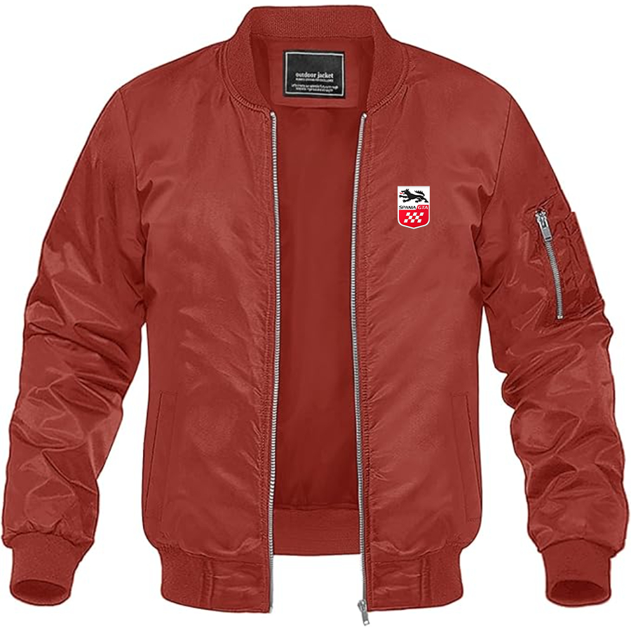 Men's Spania GTA Logo Lightweight Bomber Jacket Windbreaker Softshell Varsity Jacket Coat