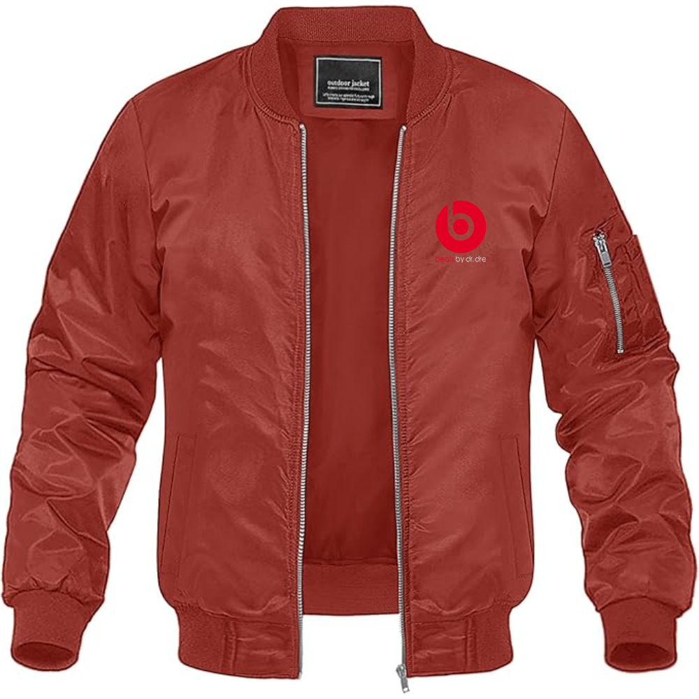 Men's Beats-by Dre Logo Lightweight Bomber Jacket Windbreaker Softshell Varsity Jacket Coat