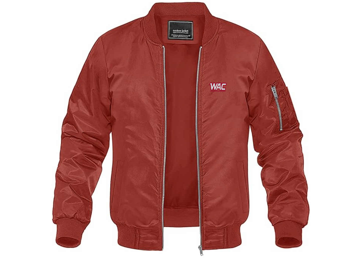 Men's Western Athletic Conference Lightweight Bomber Jacket Windbreaker Softshell Varsity Jacket Coat