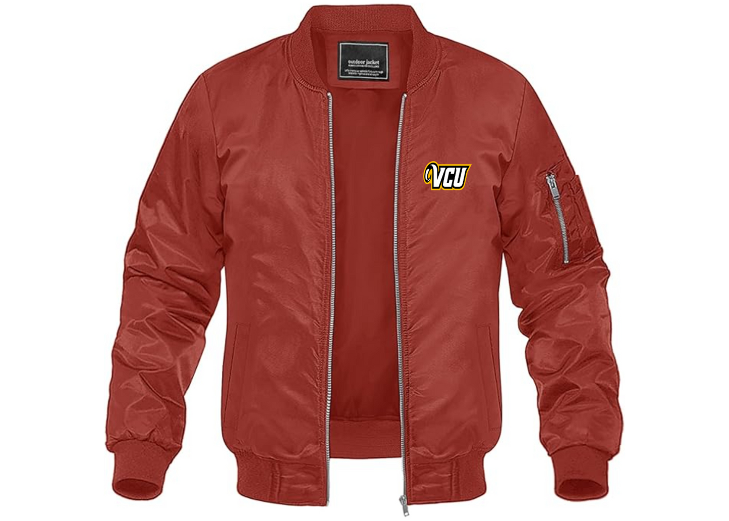 Men's Virginia Commonwealth Rams Lightweight Bomber Jacket Windbreaker Softshell Varsity Jacket Coat