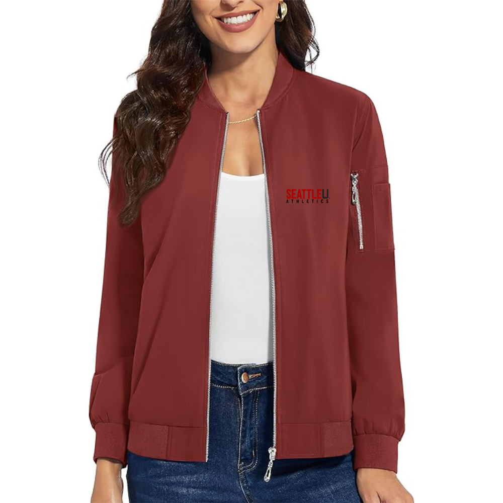 Women's Seattle Redhawks Logo  Premium Bomber Jacket with Polished Detailing and Functional Sleeve Pocket Modern Luxury Outerwear