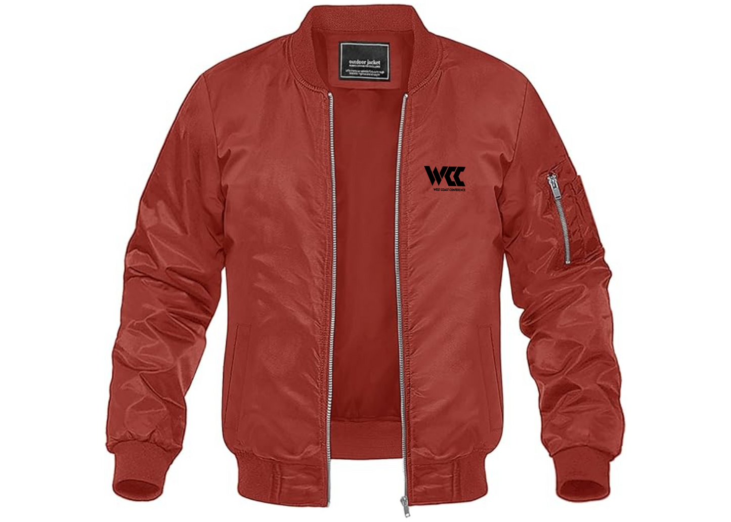 Men's West Coast Conference Lightweight Bomber Jacket Windbreaker Softshell Varsity Jacket Coat