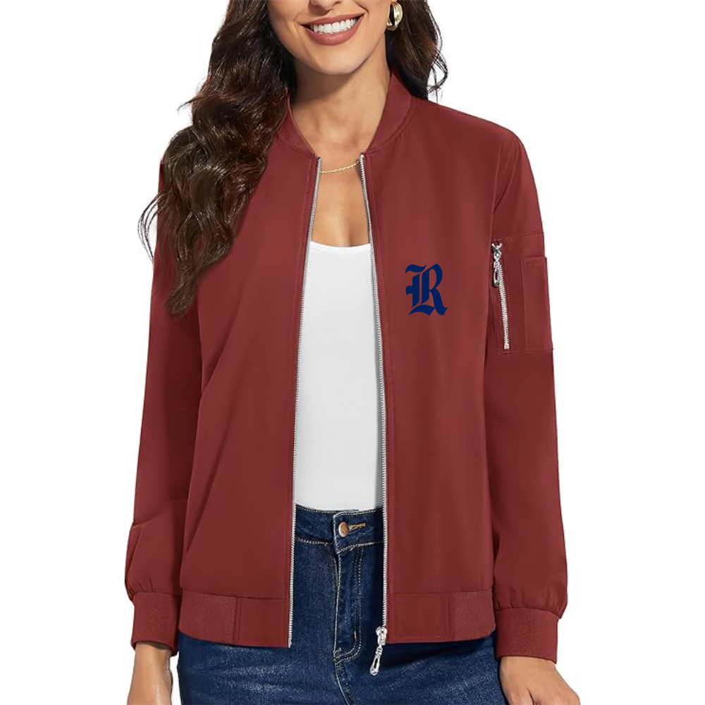 Women's Rice Owls Logo  Premium Bomber Jacket with Polished Detailing and Functional Sleeve Pocket Modern Luxury Outerwear