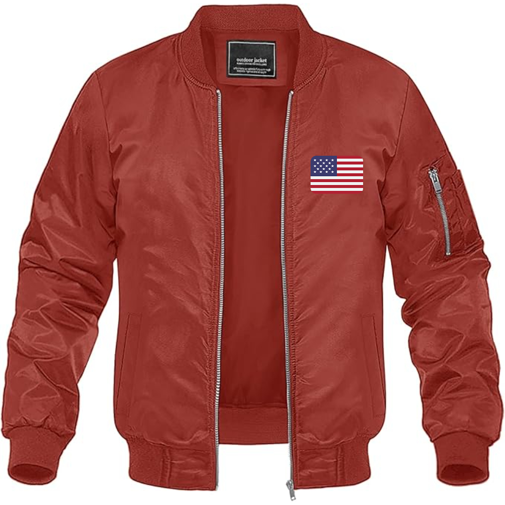 Men's American-Flag-Emoji Lightweight Bomber Jacket Windbreaker Softshell Varsity Jacket Coat