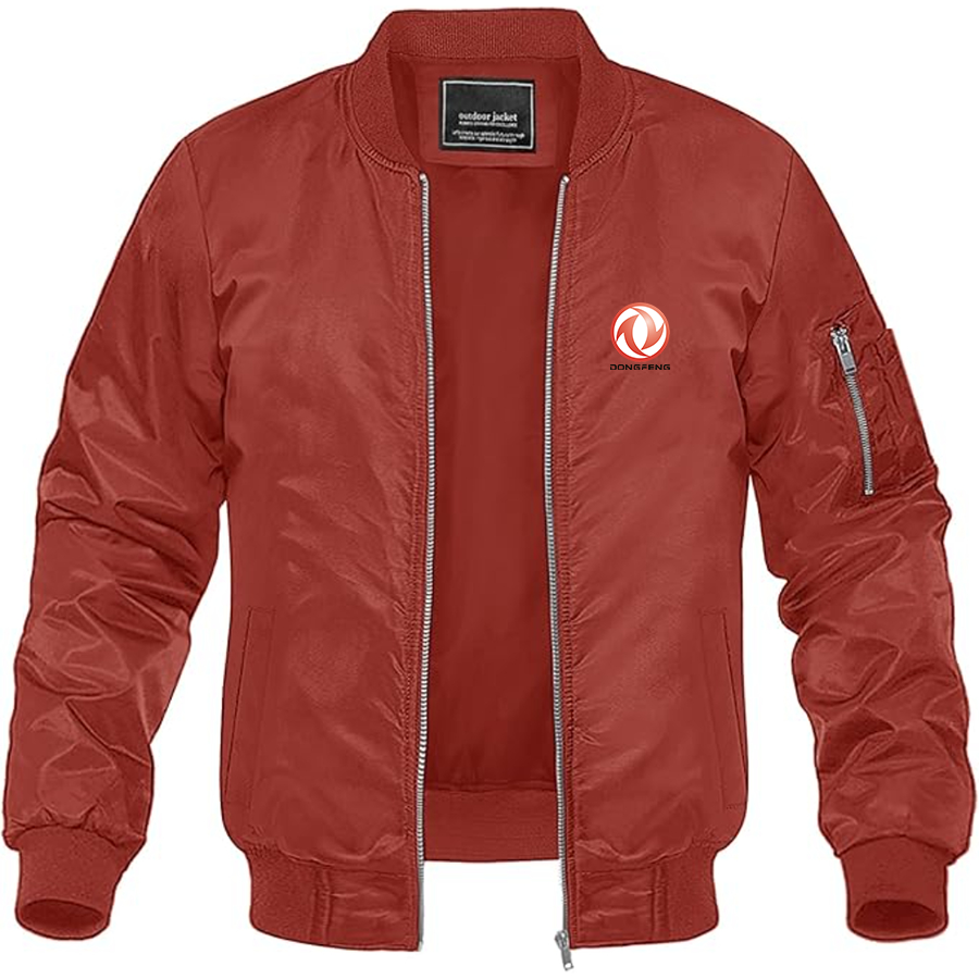 Men's Dongfeng Logo Lightweight Bomber Jacket Windbreaker Softshell Varsity Jacket Coat