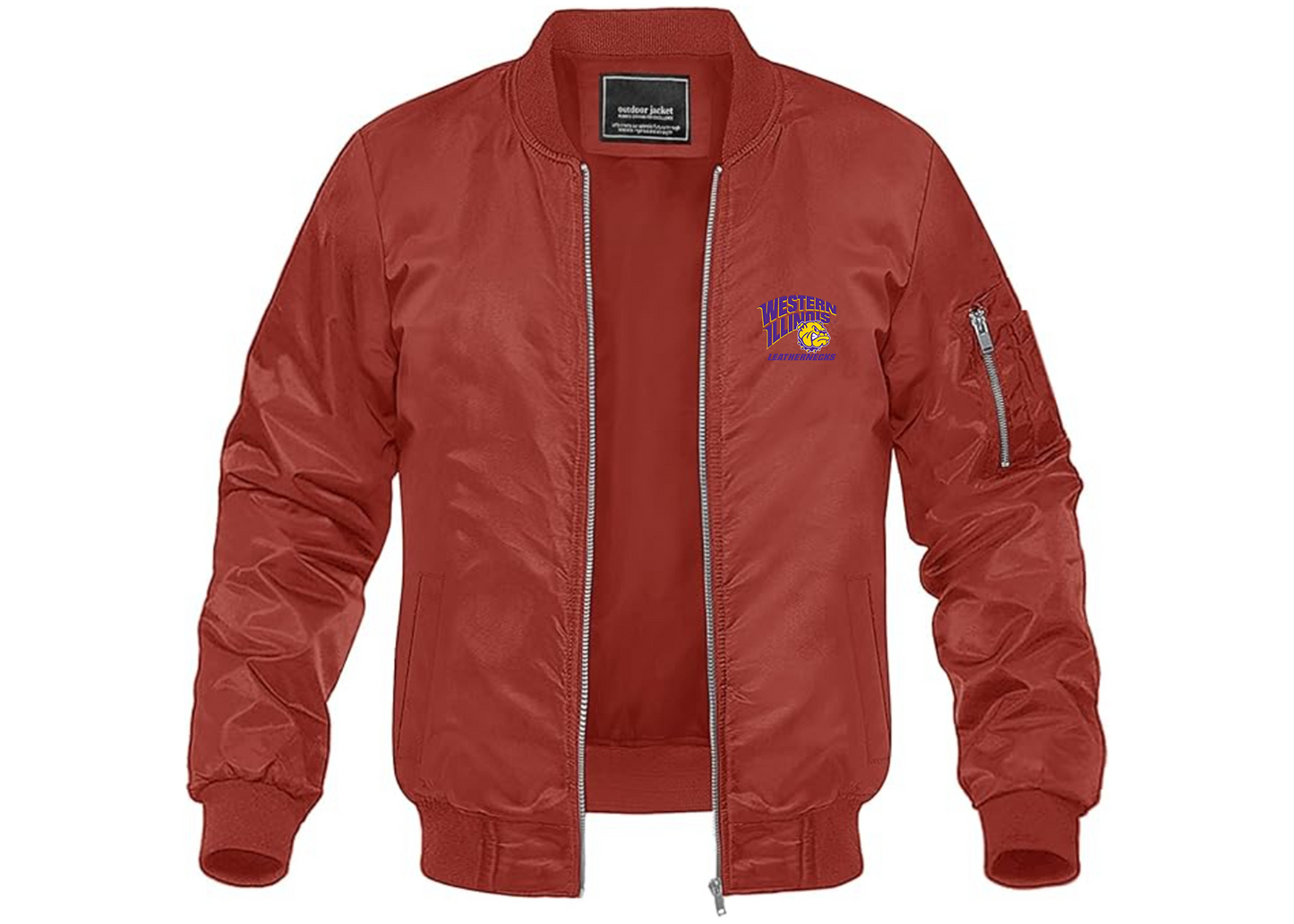 Men's Western Illinois Leathernecks Lightweight Bomber Jacket Windbreaker Softshell Varsity Jacket Coat