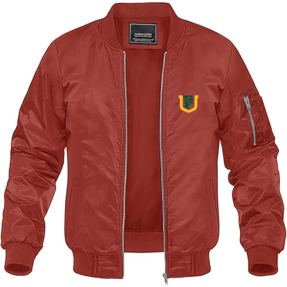 Men's San Francisco Dons Logo Lightweight Bomber Jacket Windbreaker Softshell Varsity Jacket Coat