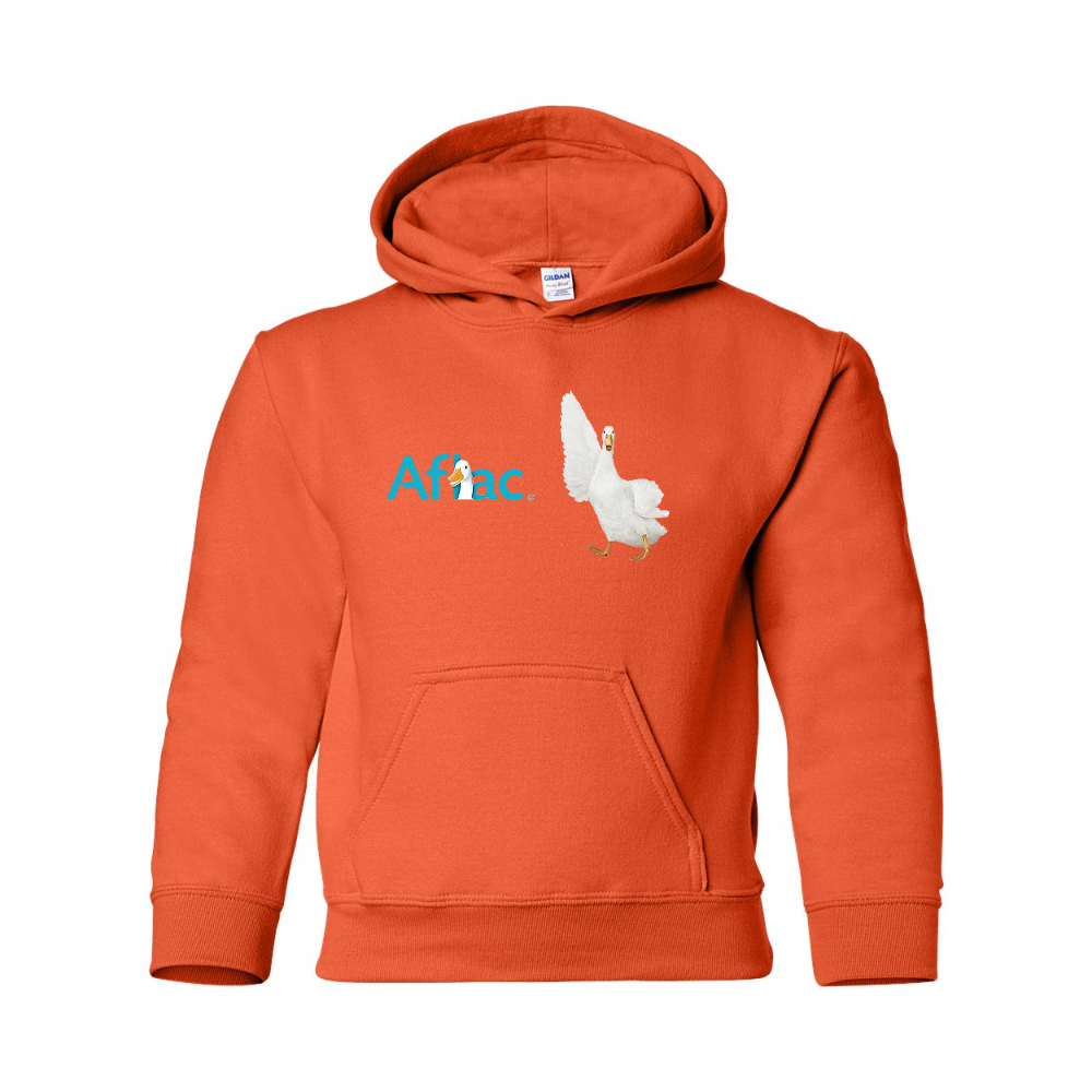 Youth Aflac Logo and Duck Gildan Heavy Blend  Hooded Sweatshirt