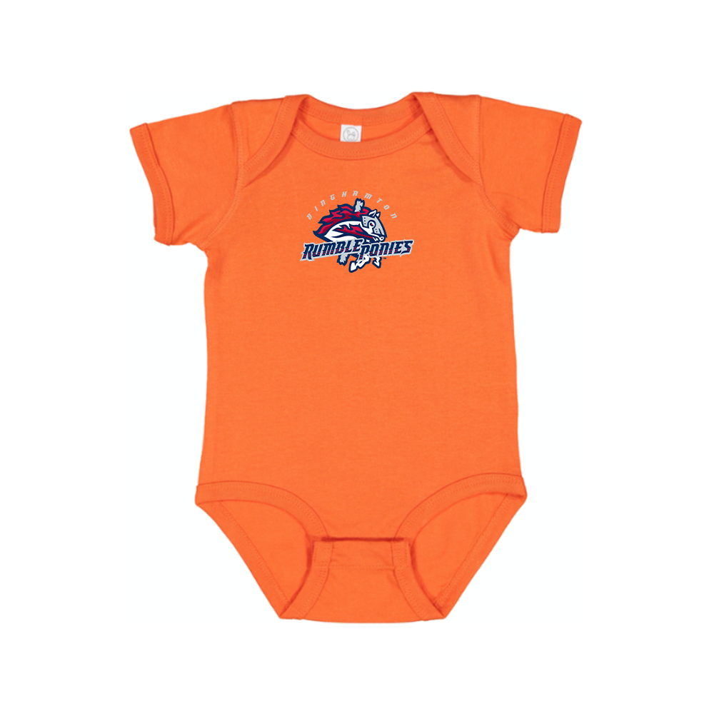 Binghamton Rumble Ponies Logo Baby Romper Onesie