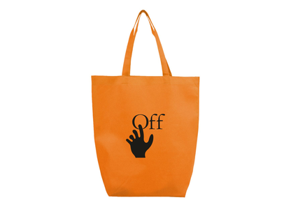 Off-White Hand Q-Tees Non-Woven Gusset Bottom Tote m