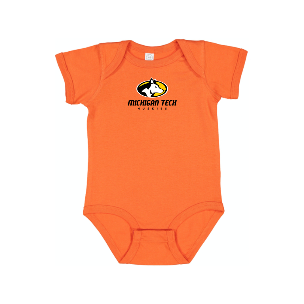 Michigan Tech Huskies Logo Baby Romper Onesie
