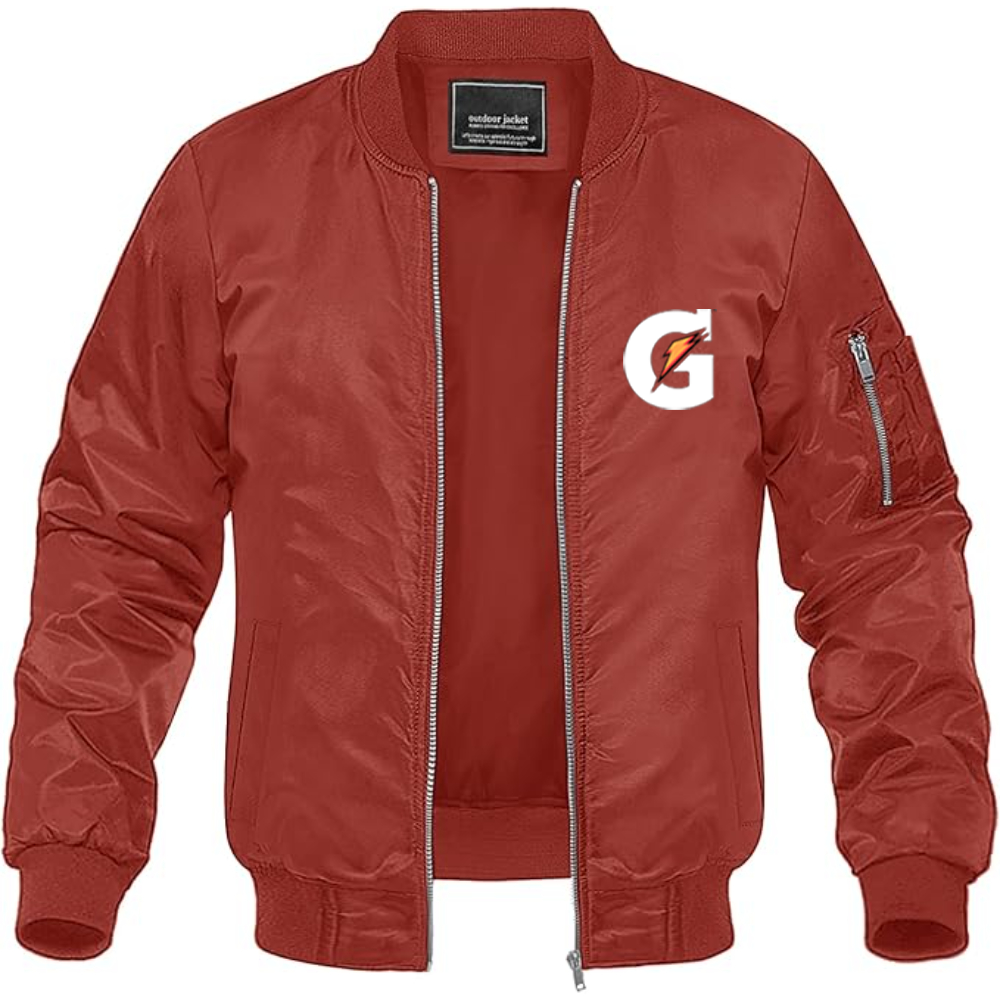 Men's Gatorade Logo Lightweight Bomber Jacket Windbreaker Softshell Varsity Jacket Coat