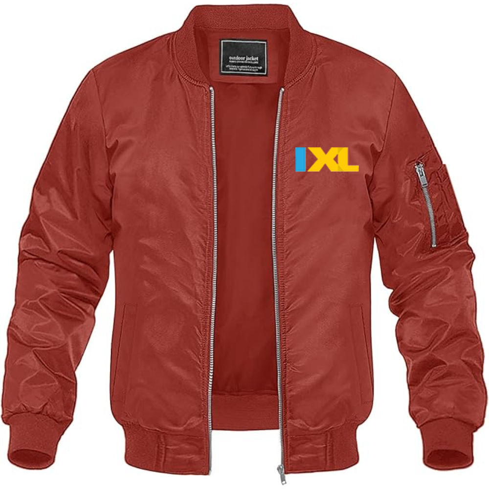 Men's IXL Logo Lightweight Bomber Jacket Windbreaker Softshell Varsity Jacket Coat