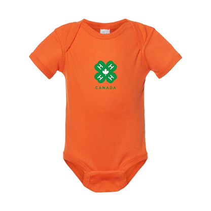 4H Canada Logo  Rabbit Skins Infant Baby Rib Bodysuit