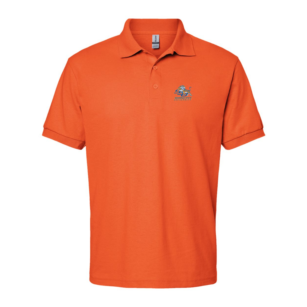 Men's Savannah State Tigers Logo Gildan Dry Blend Jersey Polo