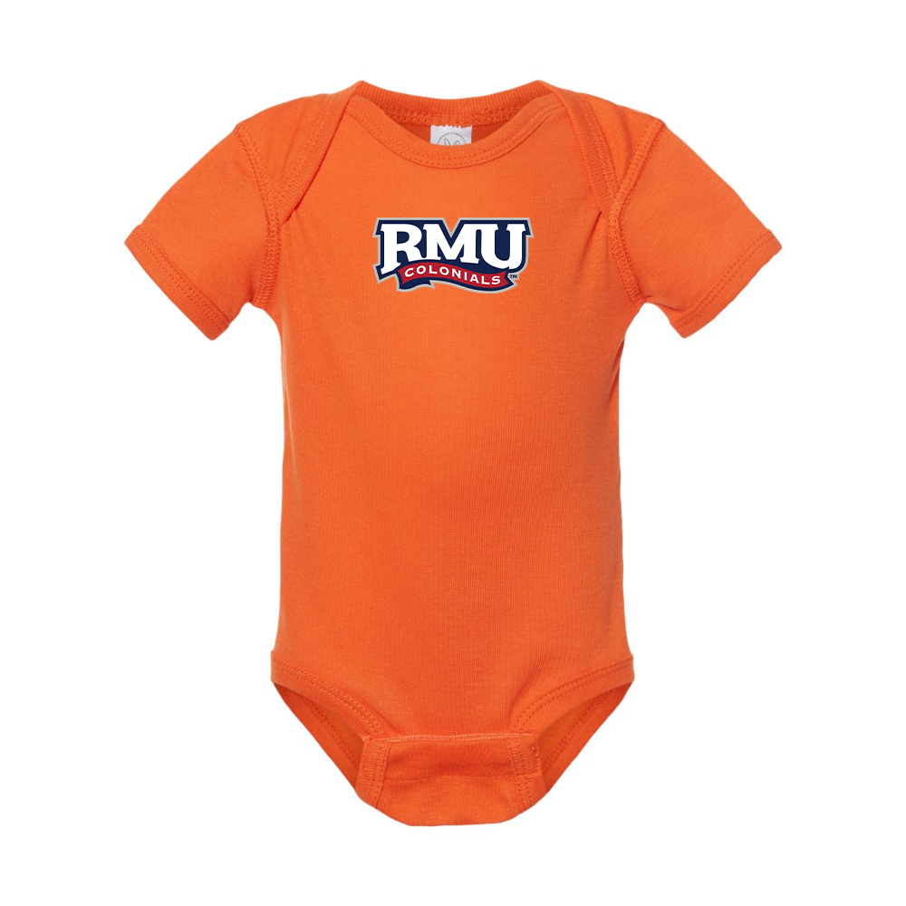 Robert Morris Colonials Logo  Rabbit Skins Infant Baby Rib Bodysuit