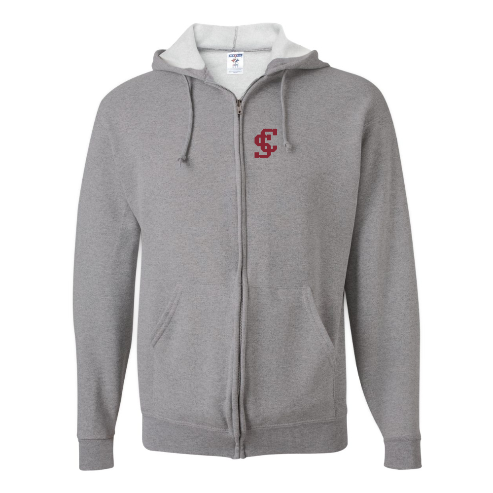 Men's Santa Clara Broncos Logo  JERZEES NuBlend Full-Zip Hooded Sweatshirt