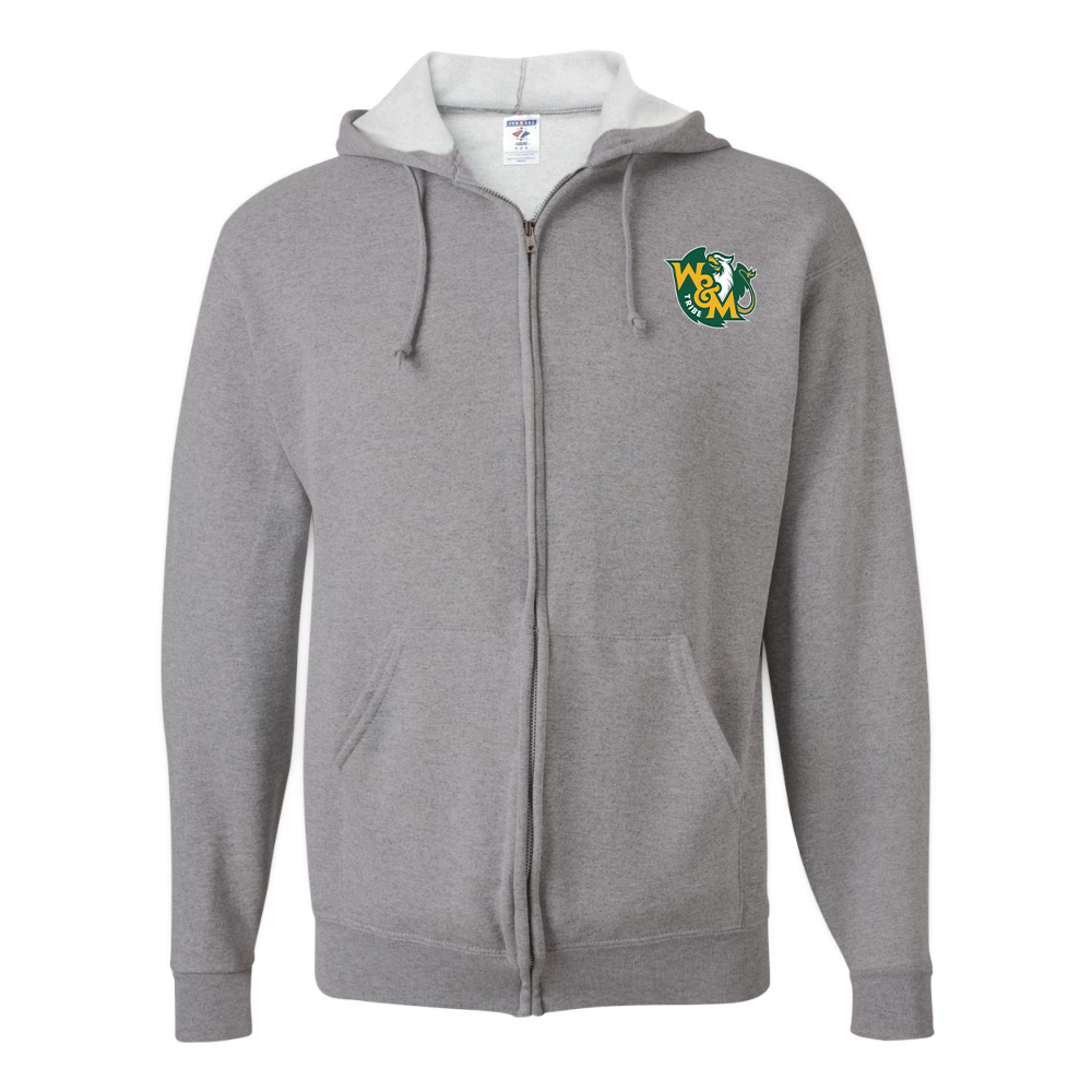 Men's William and Mary Tribe JERZEES NuBlend Full-Zip Hooded Sweatshirt