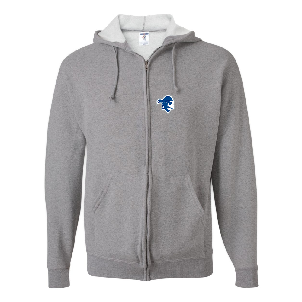 Men's Seton Hall Pirates Logo JERZEES NuBlend Full-Zip Hooded Sweatshirt