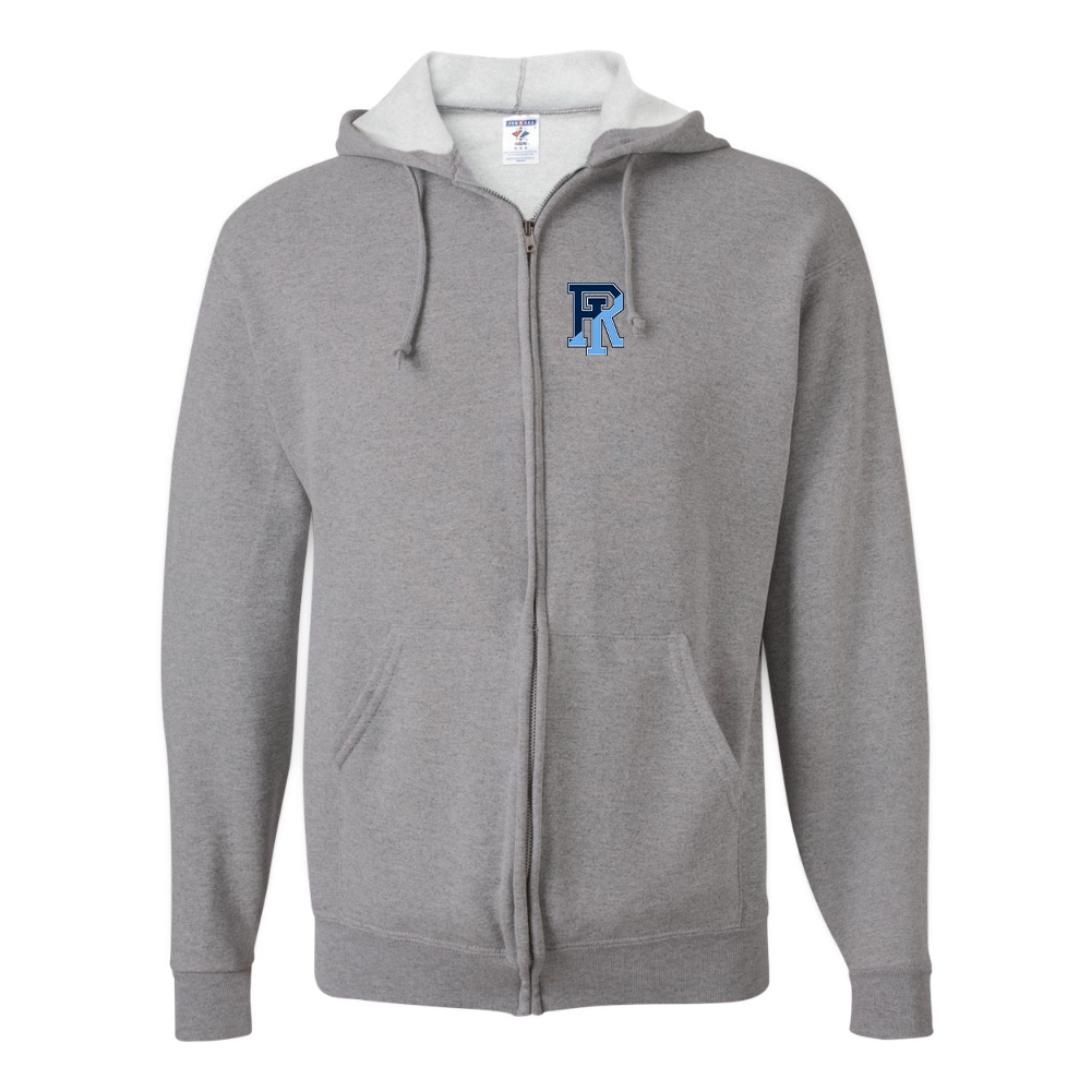 Men's Rhode Island Rams Logo JERZEES NuBlend Full-Zip Hooded Sweatshirt