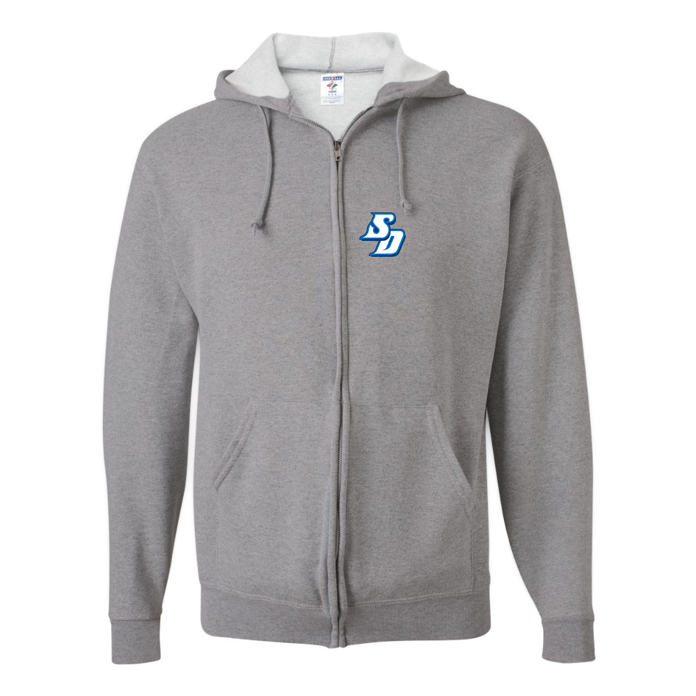 Men's San Diego Toreros Logo JERZEES NuBlend Full-Zip Hooded Sweatshirt