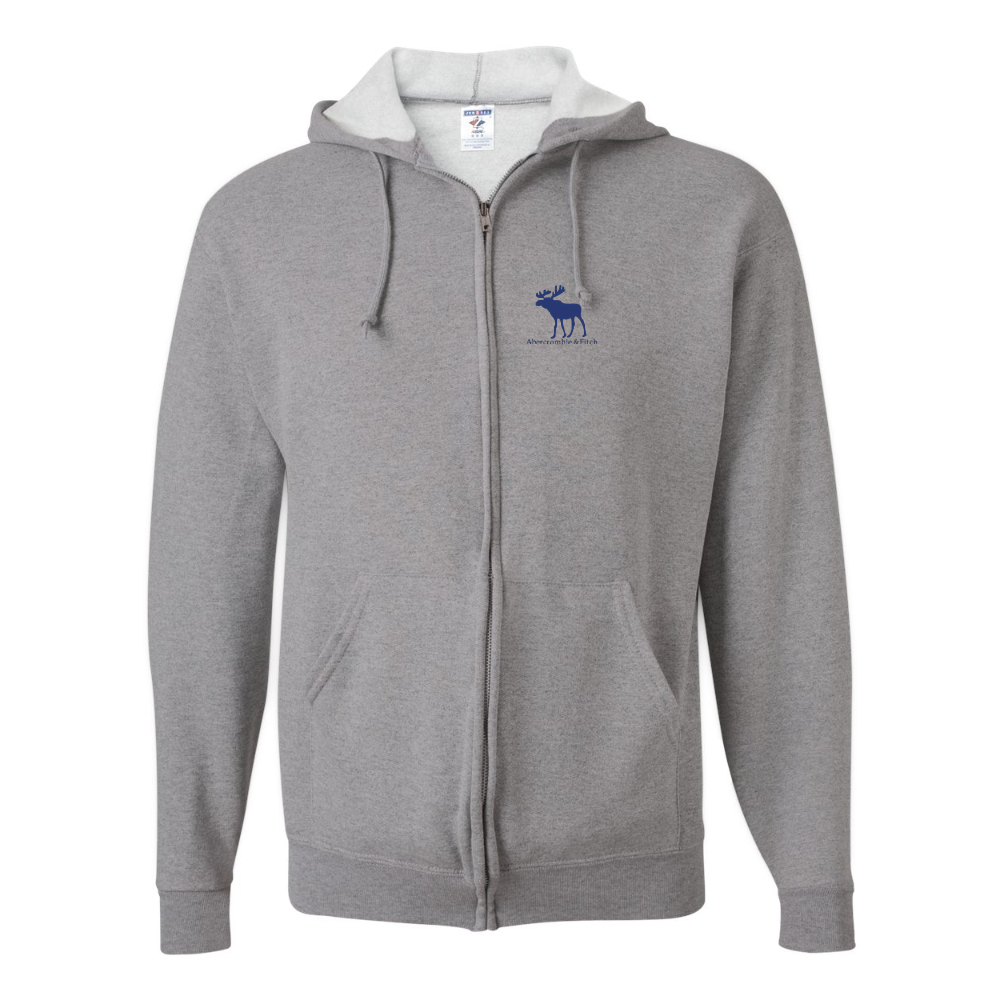 Men's Abercrombie & Fitch Moose Logo JERZEES NuBlend Full-Zip Hooded Sweatshirt