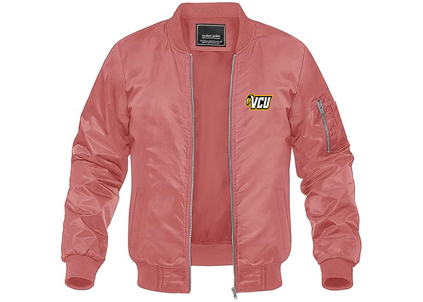 Men's Virginia Commonwealth Rams Lightweight Bomber Jacket Windbreaker Softshell Varsity Jacket Coat