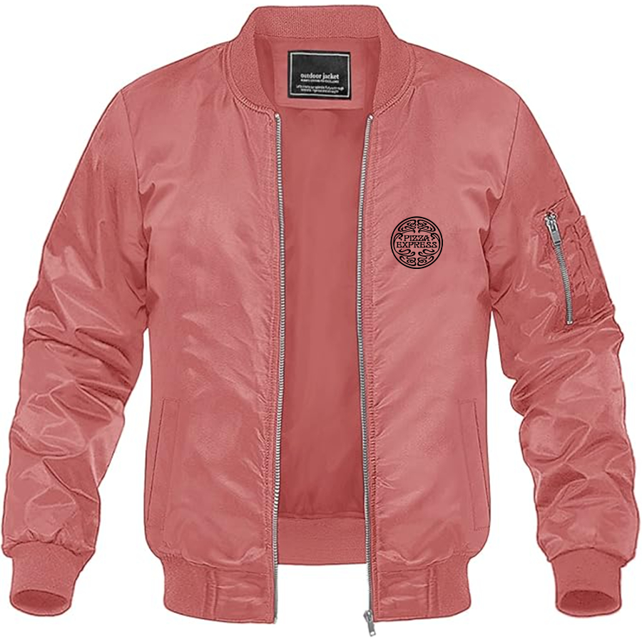 Men's Pizza Express Logo Lightweight Bomber Jacket Windbreaker Softshell Varsity Jacket Coat