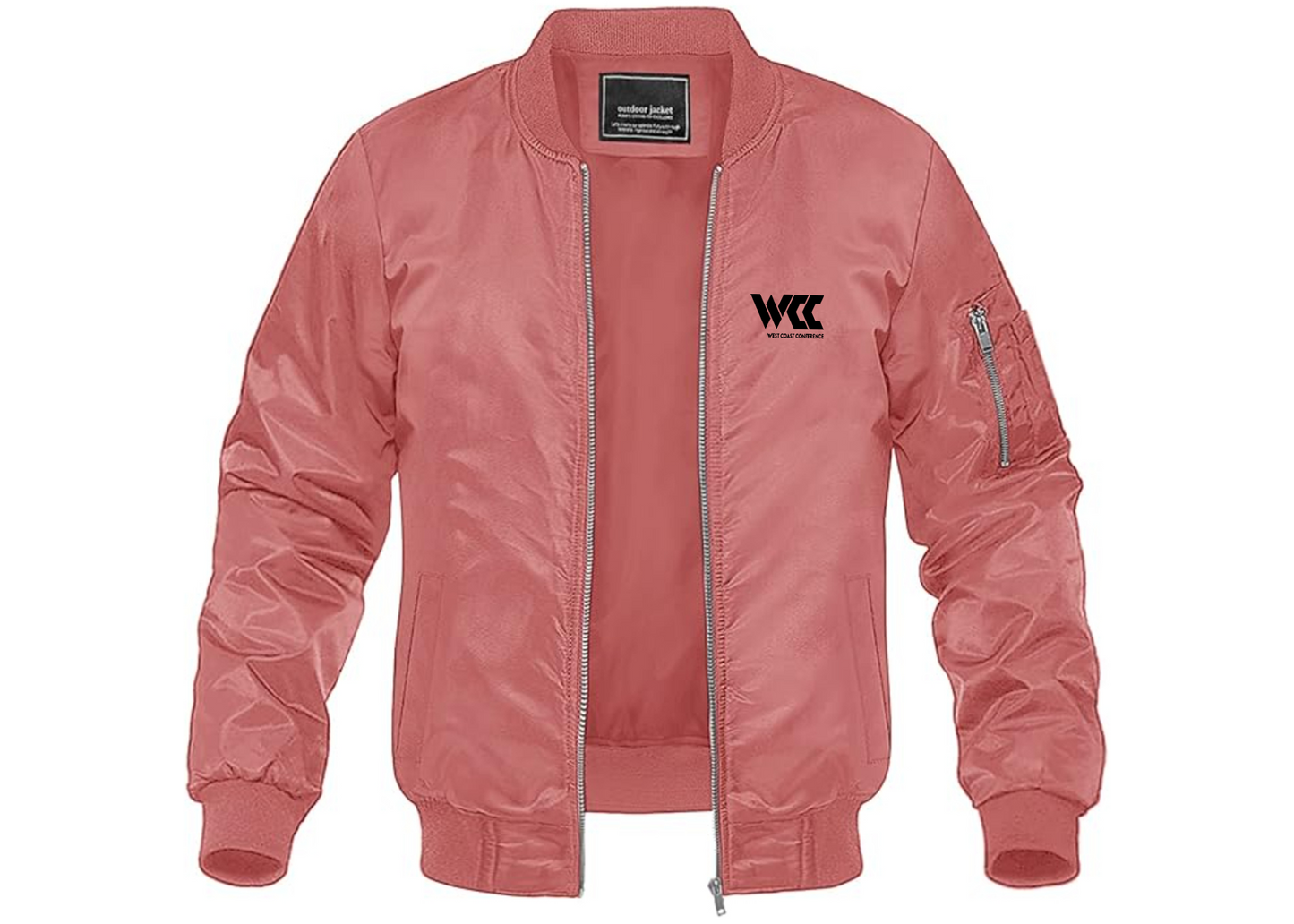 Men's West Coast Conference Lightweight Bomber Jacket Windbreaker Softshell Varsity Jacket Coat