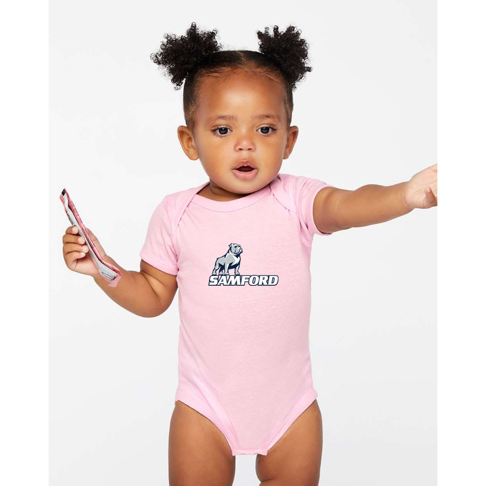 Samford Bulldogs Logo Rabbit Skins Infant Baby Rib Bodysuit