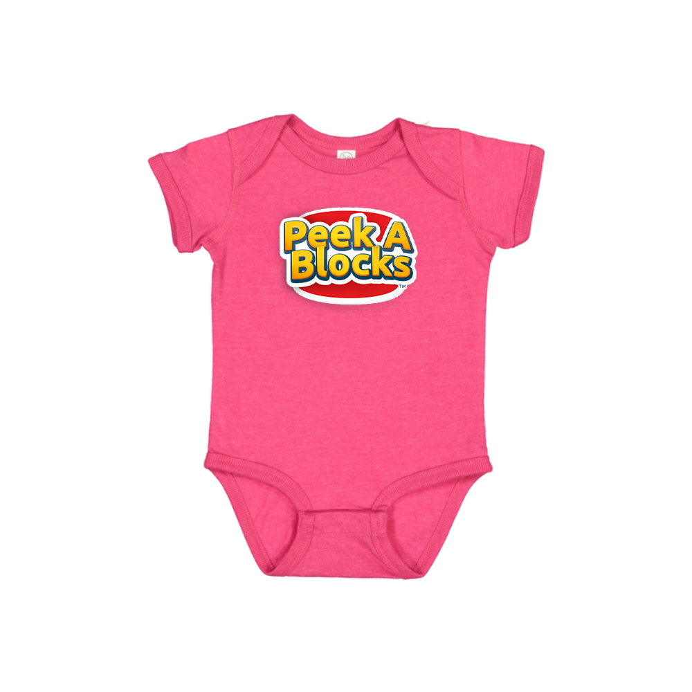 Peek A Blocks Logo Baby Romper Onesie