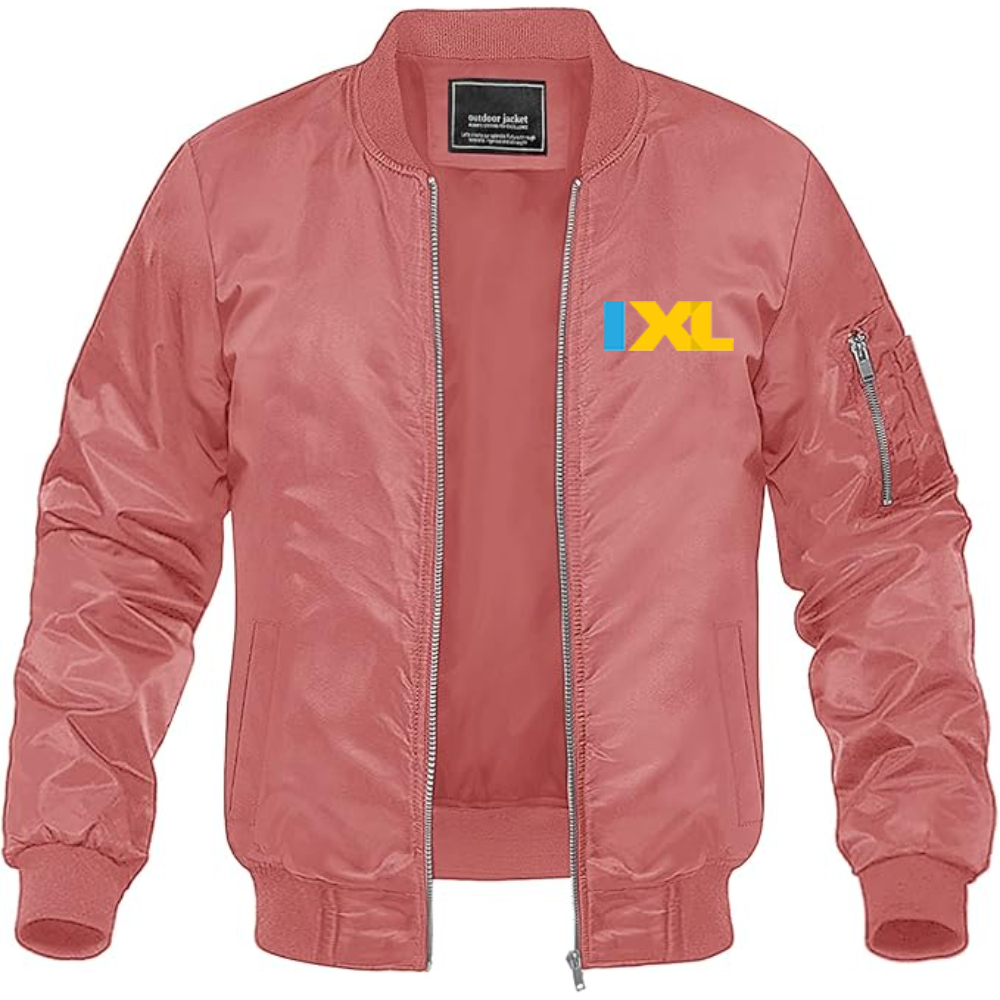 Men's IXL Logo Lightweight Bomber Jacket Windbreaker Softshell Varsity Jacket Coat