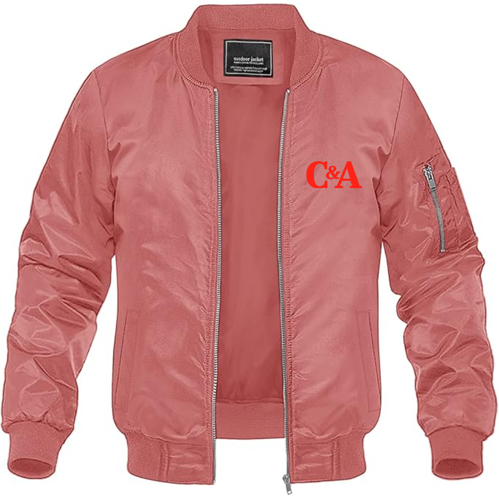 Men's  CA Logo Lightweight Bomber Jacket Windbreaker Softshell Varsity Jacket Coat