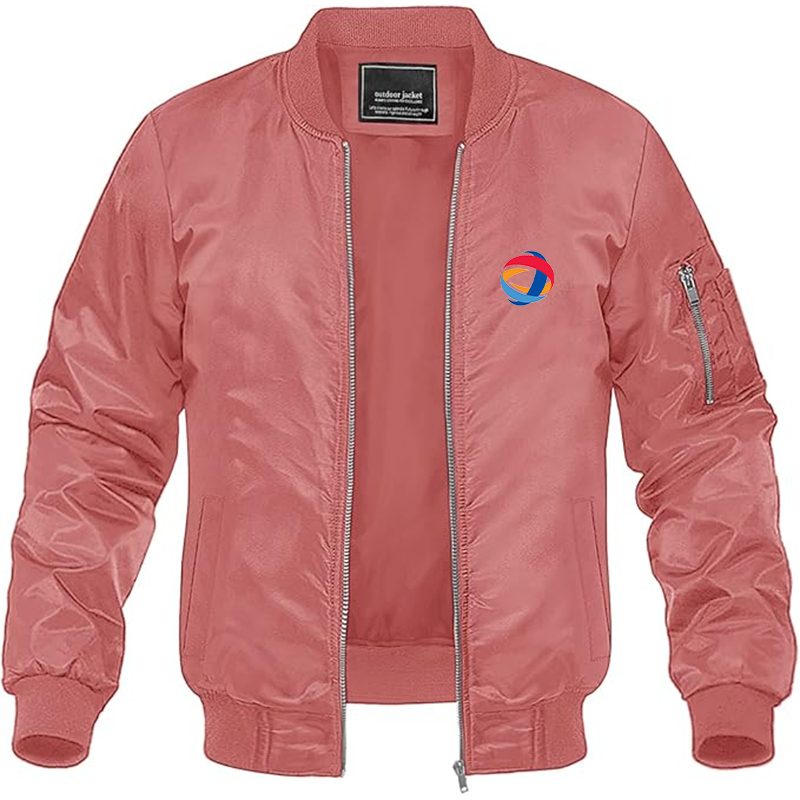 Men's Total Logo Lightweight Bomber Jacket Windbreaker Softshell Varsity Jacket Coat