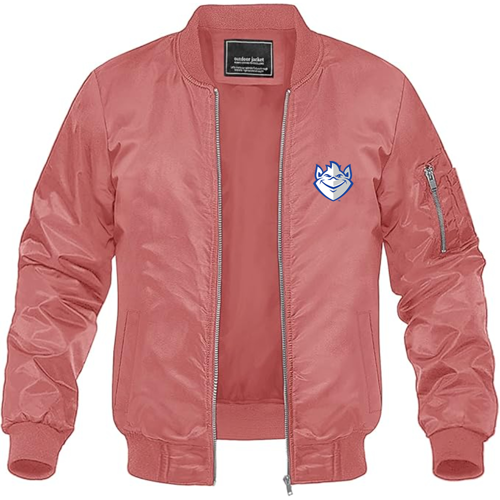 Men's Saint Louis Billikens Logo Lightweight Bomber Jacket Windbreaker Softshell Varsity Jacket Coat