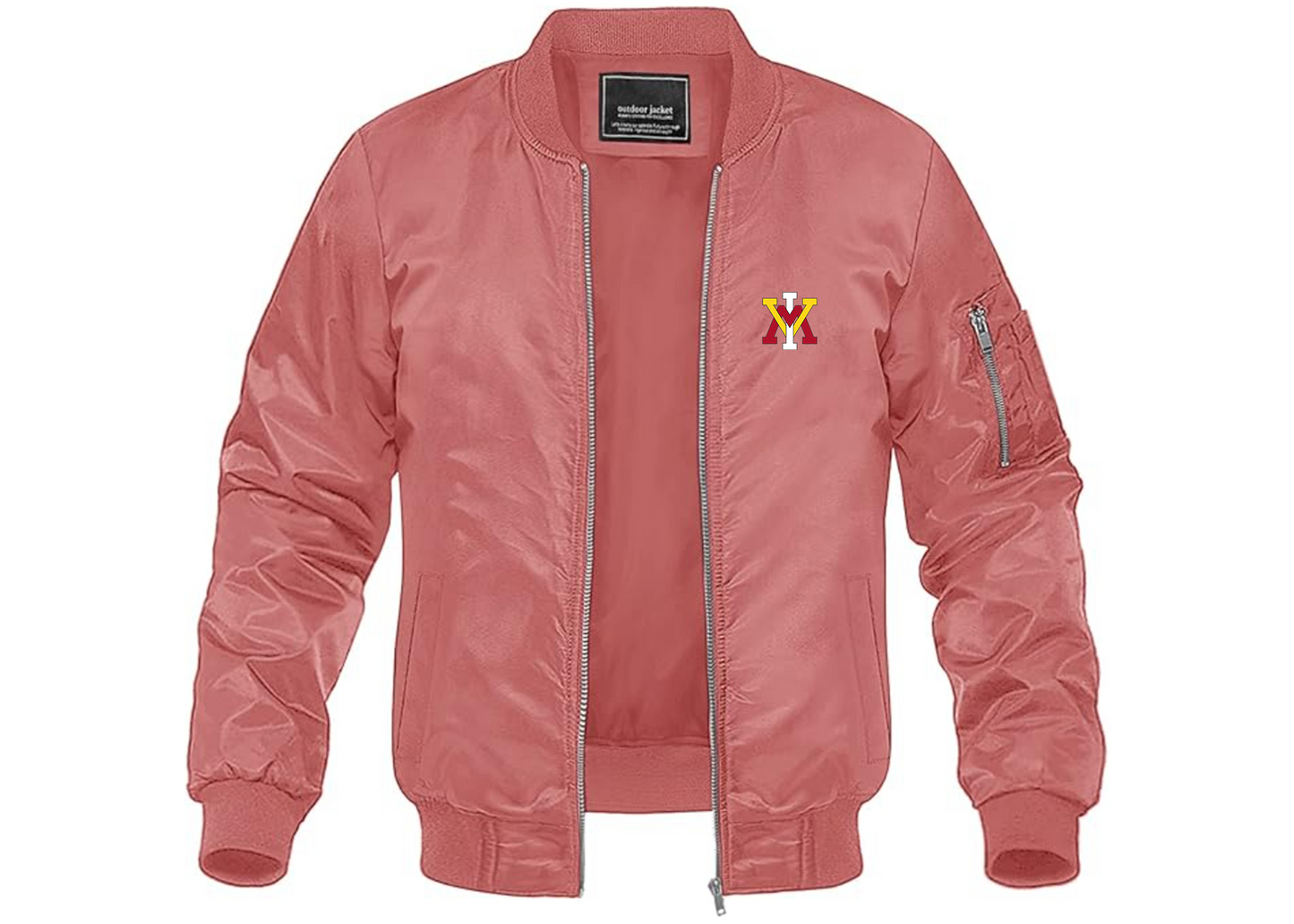 Men's VMI Keydets Lightweight Bomber Jacket Windbreaker Softshell Varsity Jacket Coat
