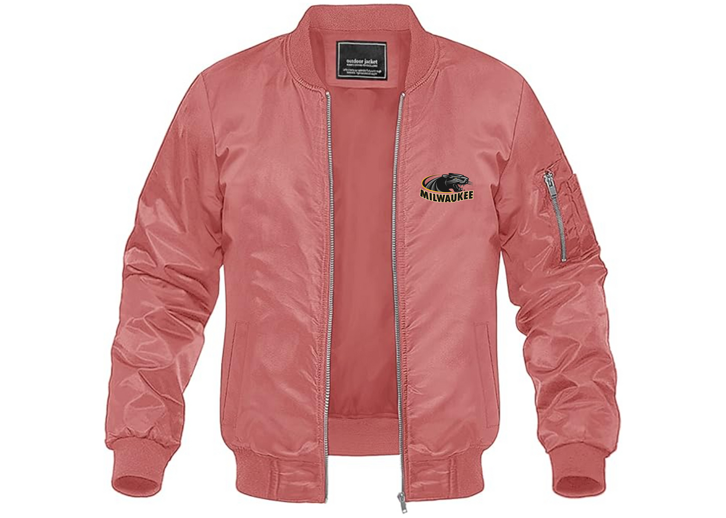 Men's Wisconsin Milwaukee Panthers Lightweight Bomber Jacket Windbreaker Softshell Varsity Jacket Coat