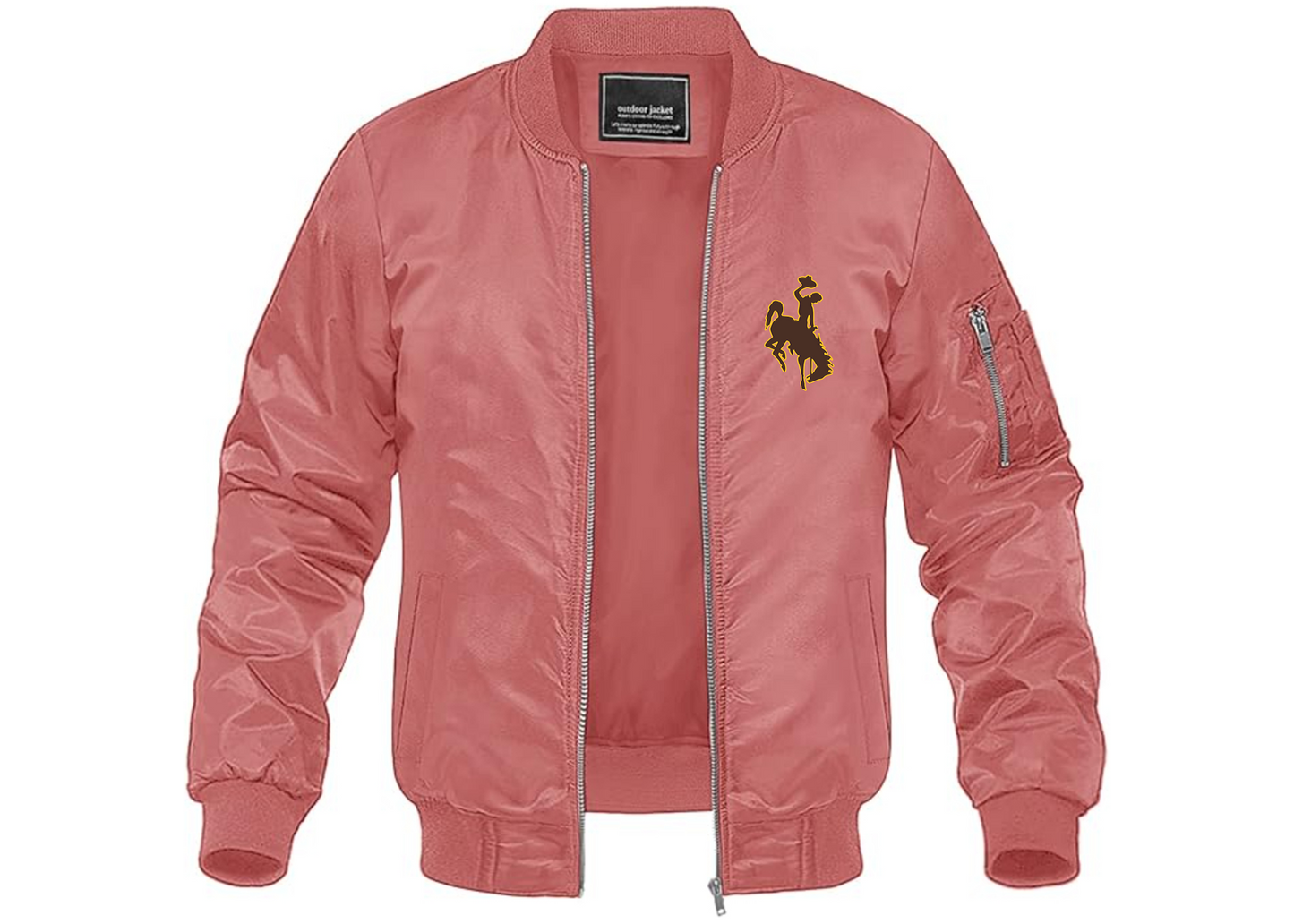 Men's Wyoming Cowboys Lightweight Bomber Jacket Windbreaker Softshell Varsity Jacket Coat
